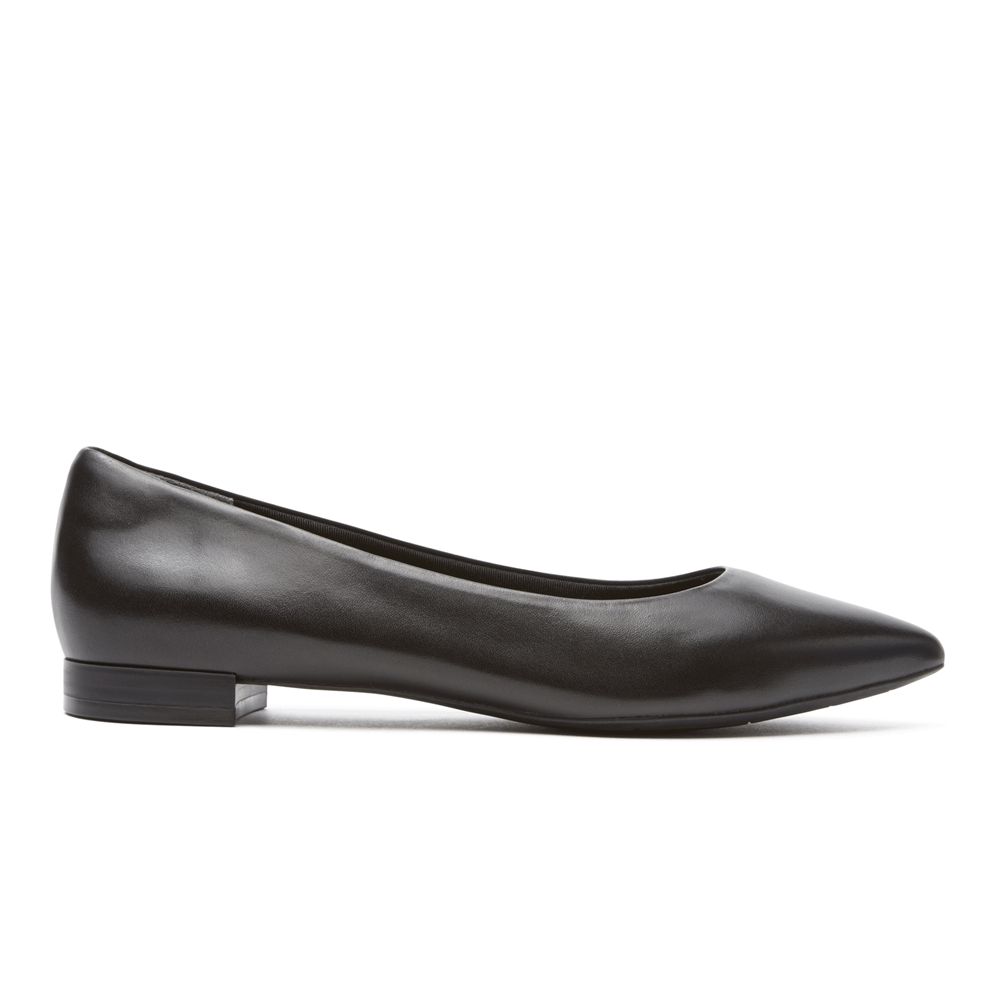 Rockport Total Motion Adelyn - Womens Ballet - Black - NZ (IHG-812450)